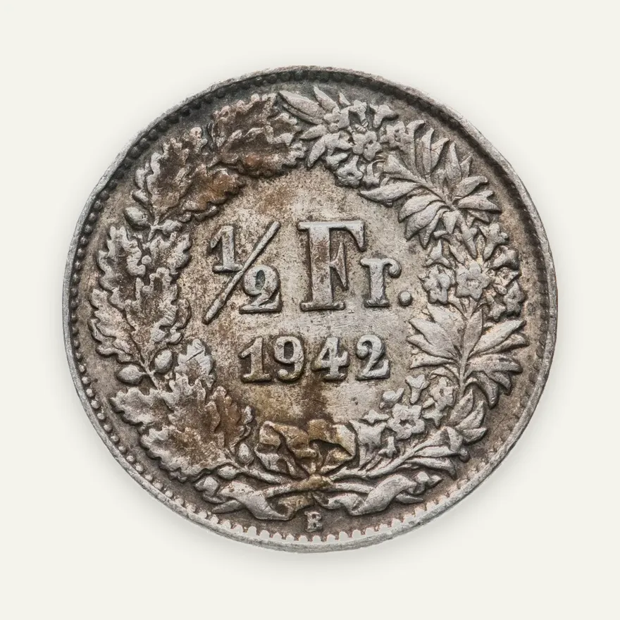 Швейцария 1/2 франка (franc) 1942