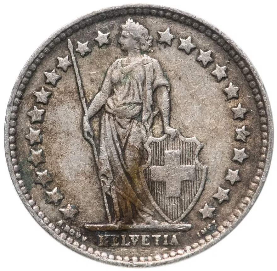 Швейцария 1/2 франка (franc) 1942, реверс
