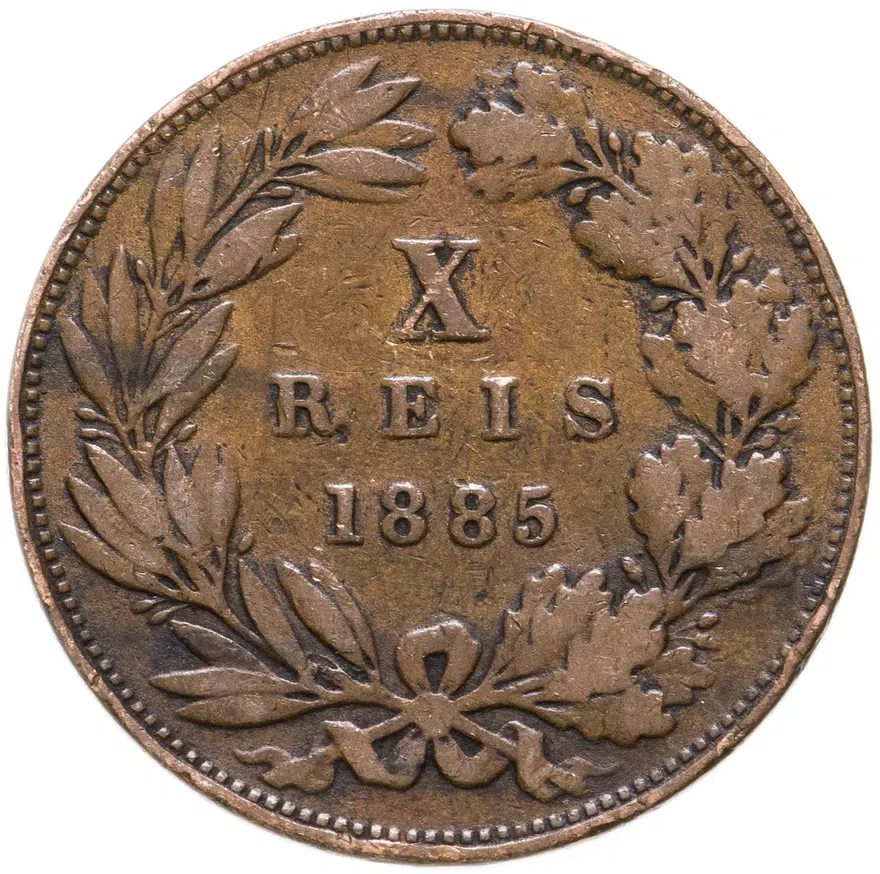 Португалия 10 рейс (reis) 1885