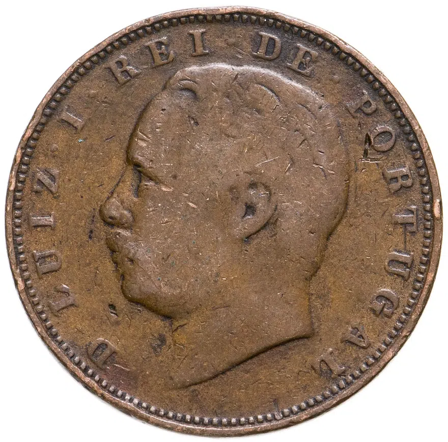Португалия 10 рейс (reis) 1885, реверс