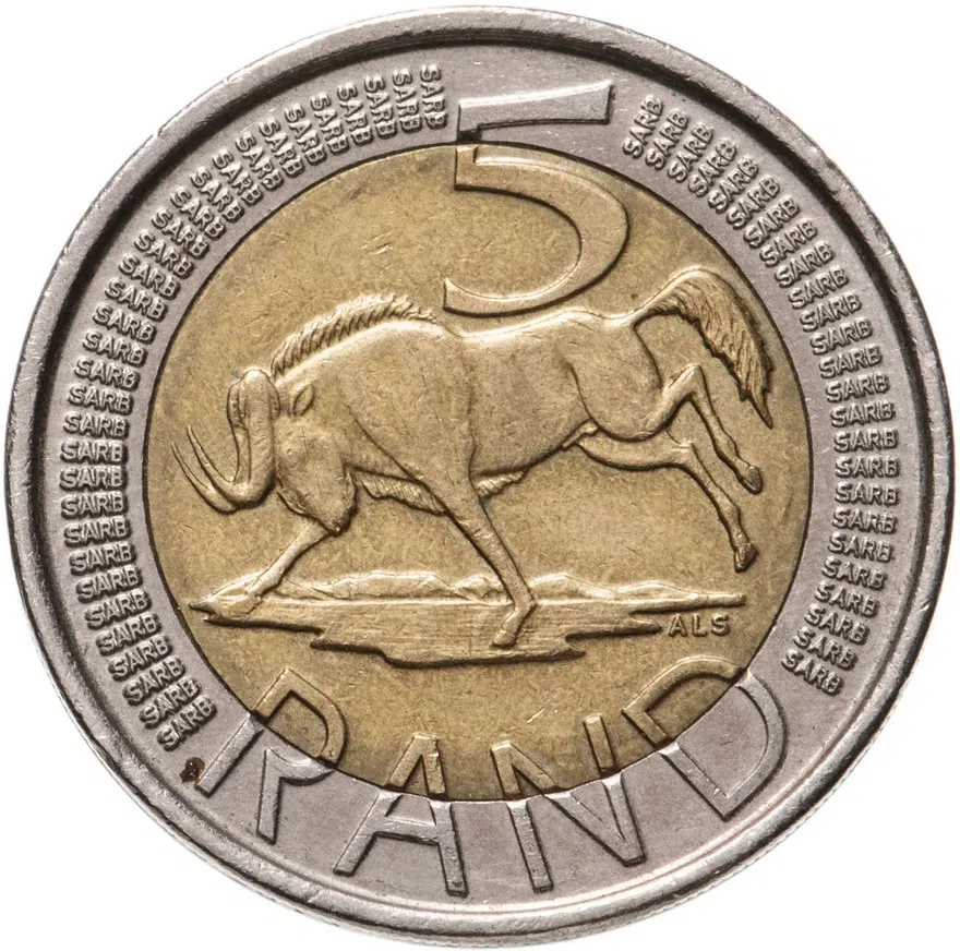 ЮАР 5 рандов (рэндов, rand) 2012