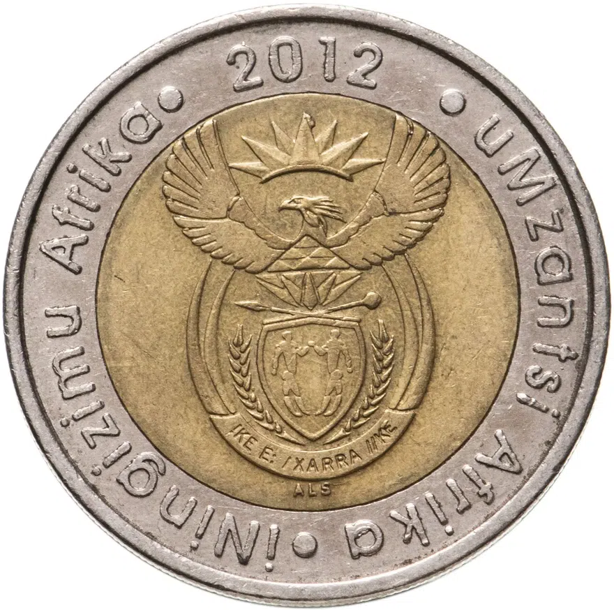 ЮАР 5 рандов (рэндов, rand) 2012, реверс