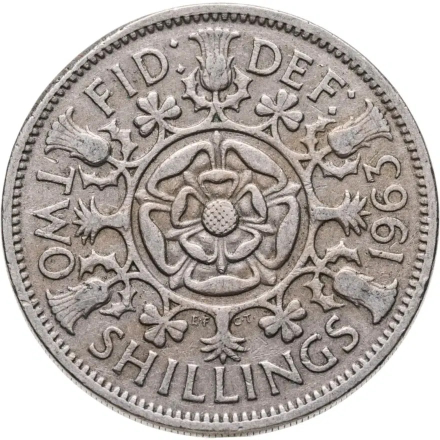 Великобритания 2 шиллинга (флорин, shillings) 1963, реверс