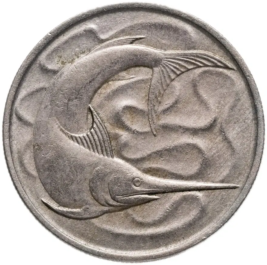 Сингапур 20 центов (cents) 1968 рыба-меч