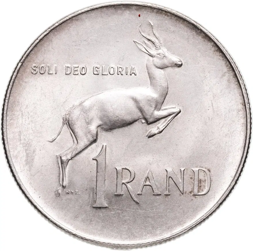 ЮАР 1 ранд (рэнд, rand) 1966  SOUTH AFRICA, реверс