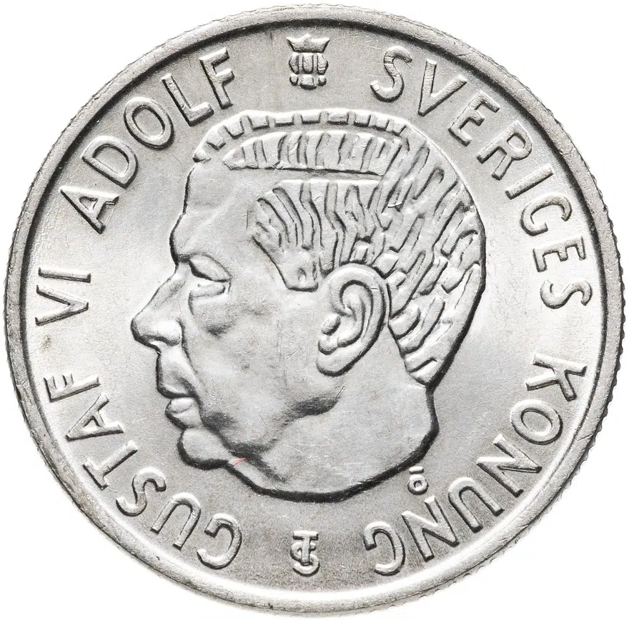 Швеция 2 кроны (kronor) 1953, аверс