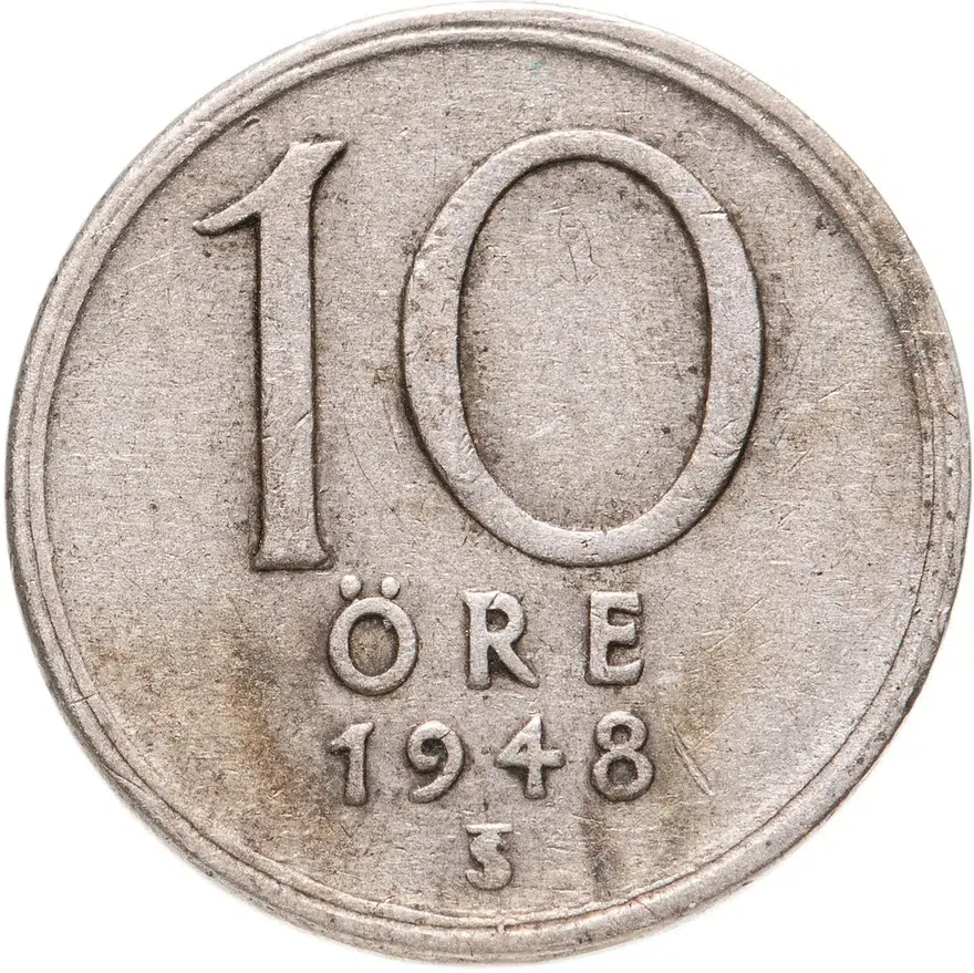 Швеция 10 эре (ore) 1948, аверс