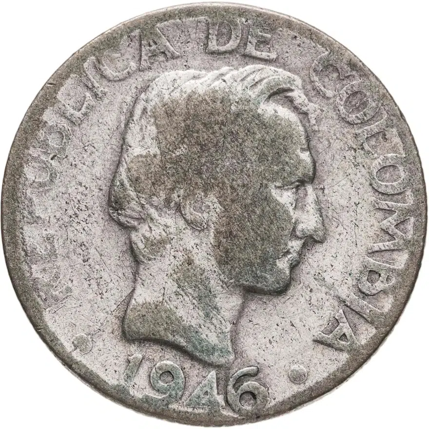 Колумбия 10 сентаво (centavos) 1946, реверс