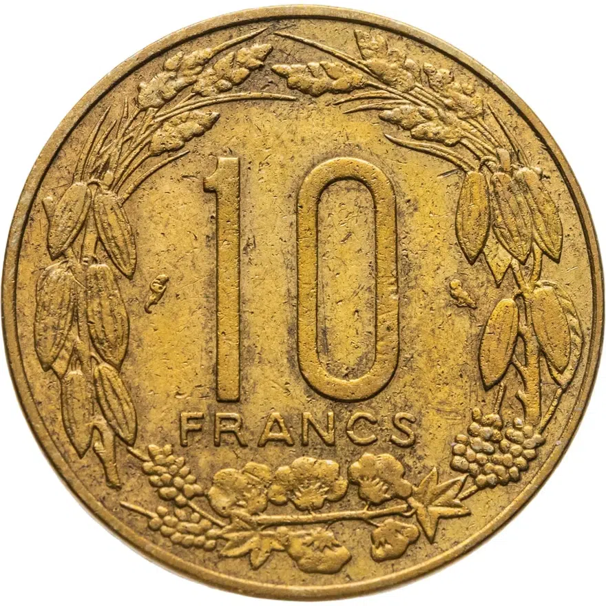 Французская Экваториальная Африка 10 франков (franc) 1969 Камерун, аверс