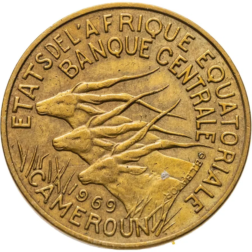 Французская Экваториальная Африка 10 франков (franc) 1969 Камерун, реверс