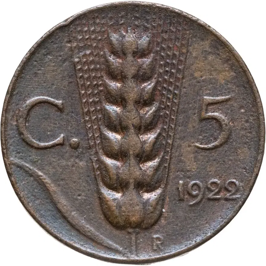 Италия 5 чентезимо (centesimi) 1922