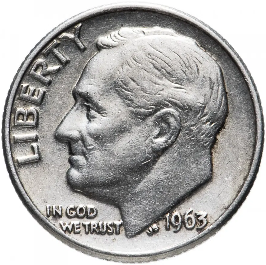 США 1 дайм (10 центов, dime) 1963 D, аверс