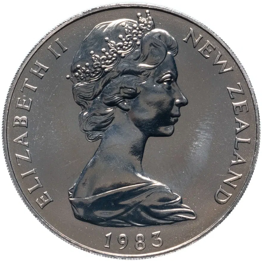Новая Зеландия 1 доллар (dollar) 1983  50 лет чеканке монет Новой Зеландии, реверс