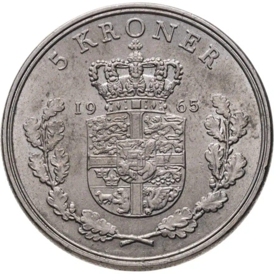 Дания 5 крон (kroner) 1965