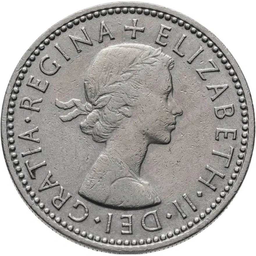 Великобритания 1 шиллинг (shilling) 1964  Шотландский герб - атакующий лев внутри коронованного щита, аверс