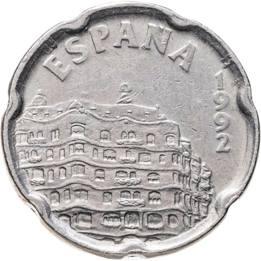 Испания 50 песет (pesetas) 1992 "XXV летние Олимпийские Игры, Барселона 1992 /Эмблема Олимпиады/", реверс