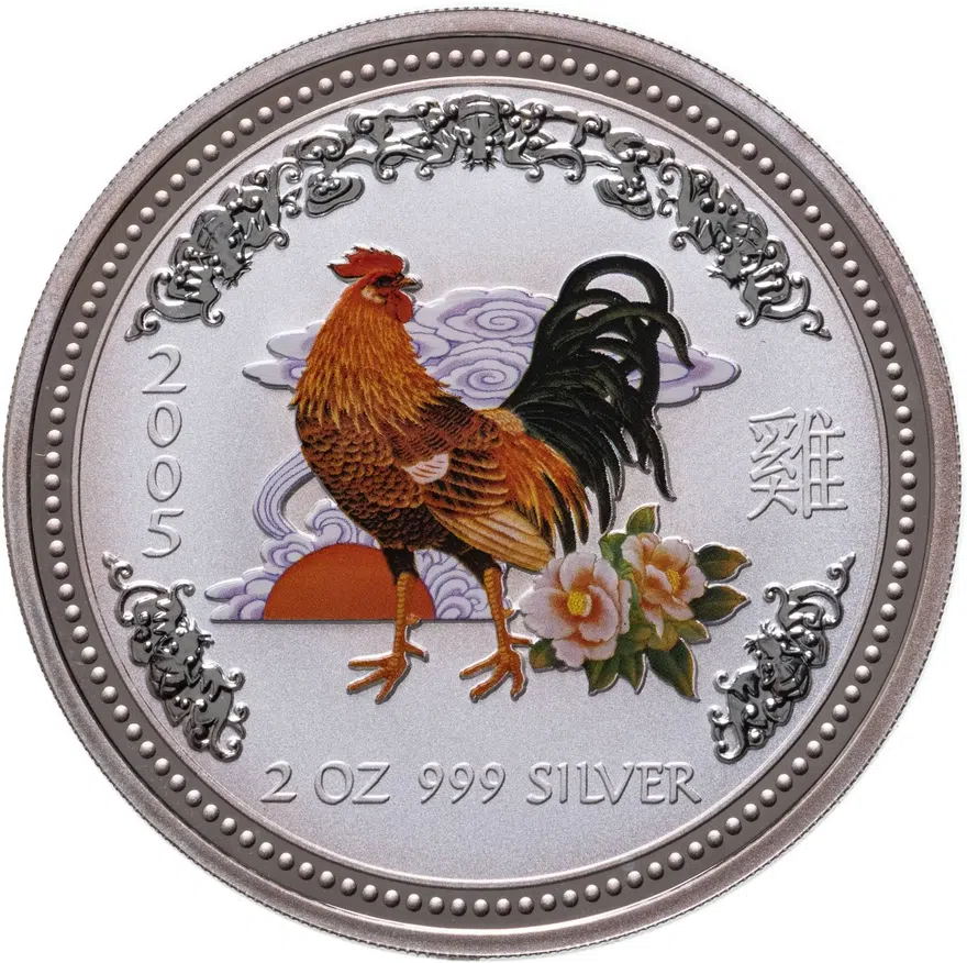 Австралия 2 доллара (dollars) 2005 Восточный календарь - Год Петуха, Цветное покрытие, аверс