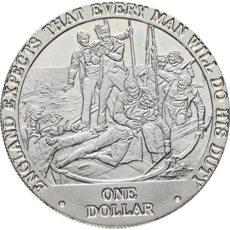 Острова Кука 1 доллар (dollar) 2007 Англия ждёт, что каждый выполнит свой долг - гибель Нельсона