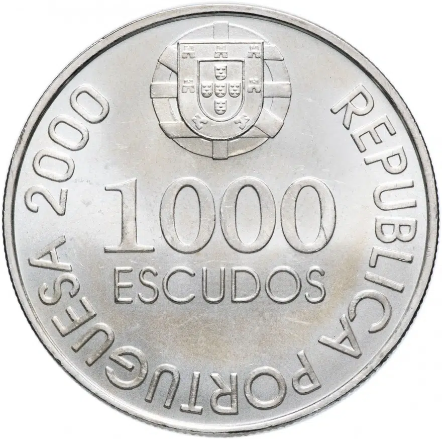 Португалия 1000 эскудо (escudos) 2000 "500 лет со дня рождения Жуана де Каштру", аверс