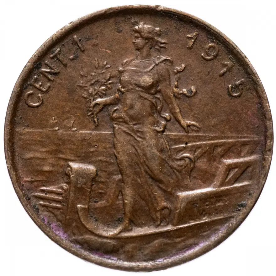 Италия 1 чентезимо (centesimo) 1915, реверс