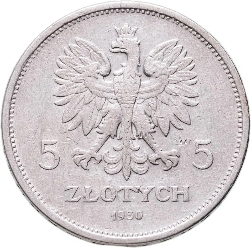 Польша 5 злотых (zlotych) 1930 "Ника", реверс