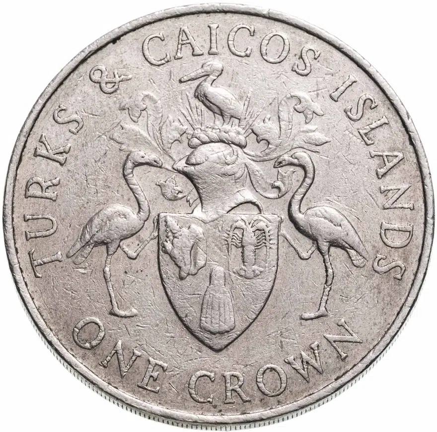 Тёркс и Кайкос 1 крона (crown) 1986