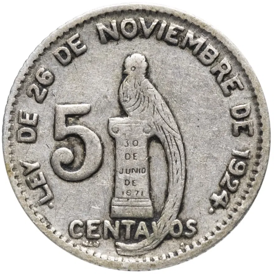Гватемала 5 сентаво 1945