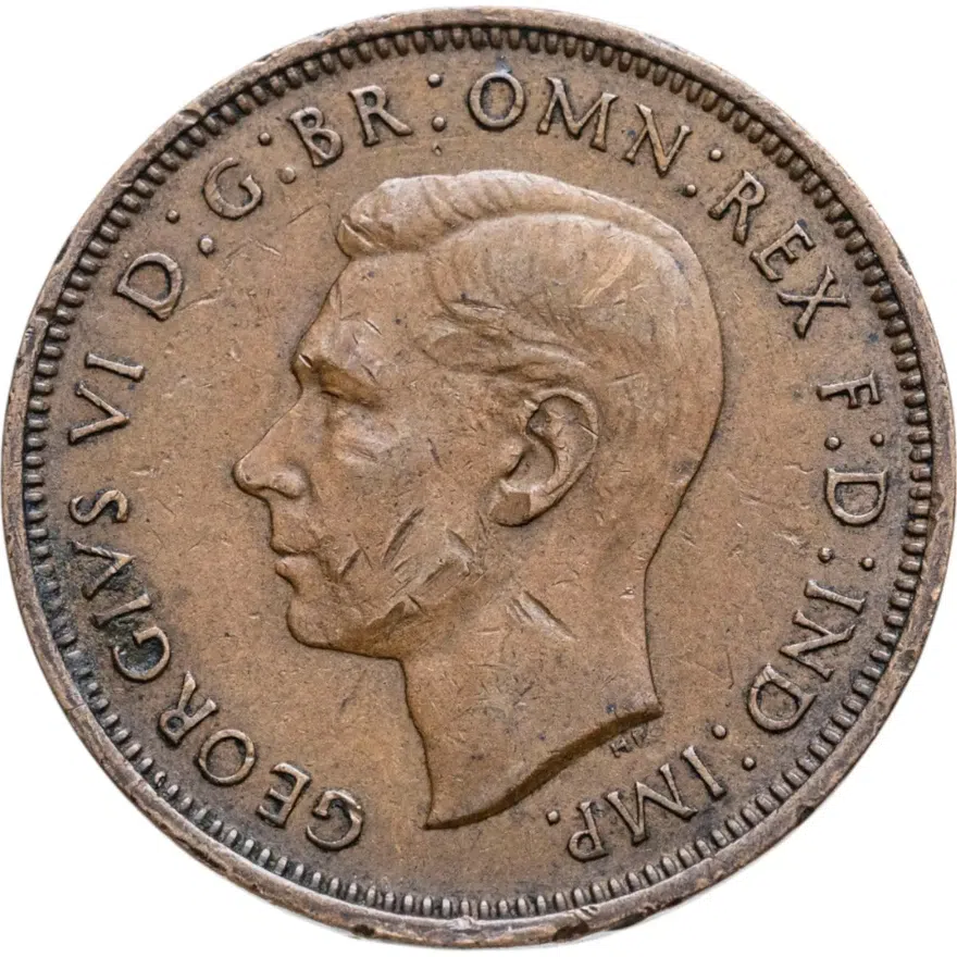 Великобритания 1/2 пенни (penny) 1942, реверс