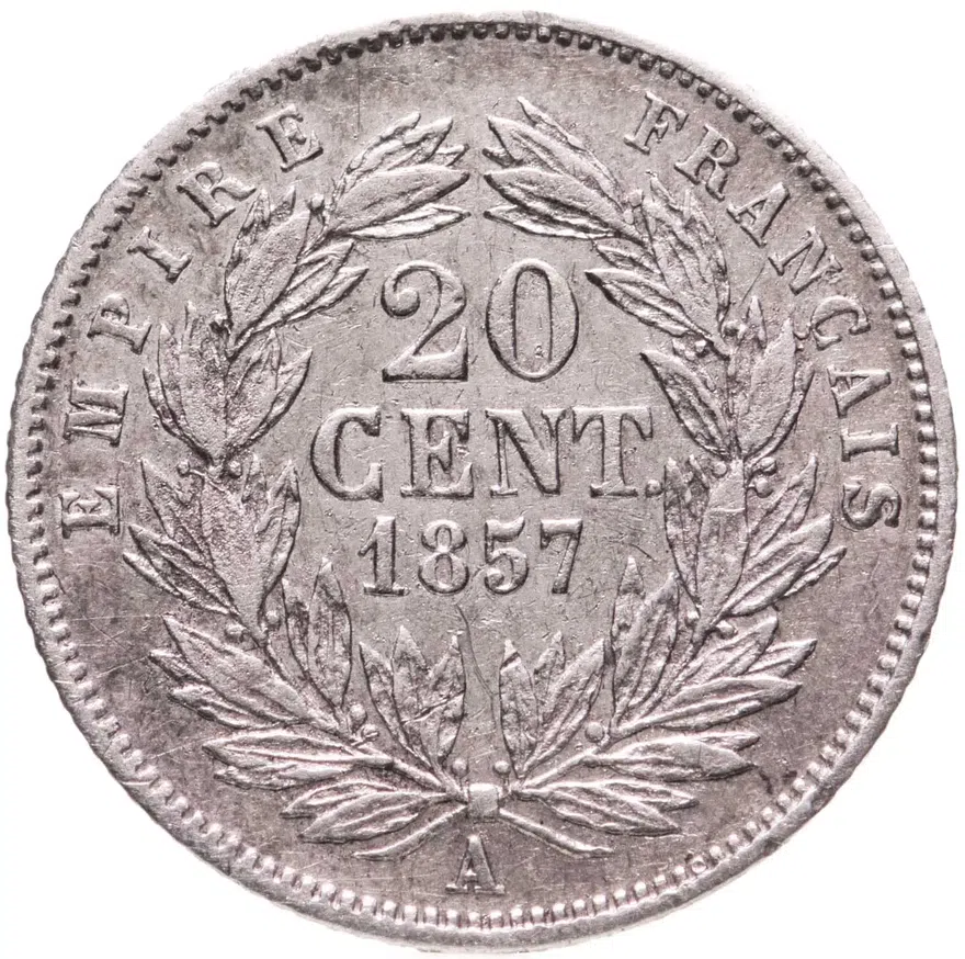 Франция 20 сантимов (centimes) 1857