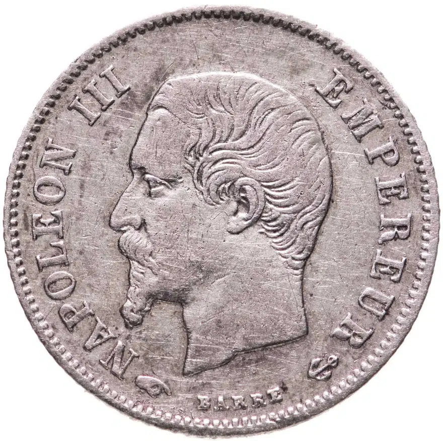 Франция 20 сантимов (centimes) 1857, реверс