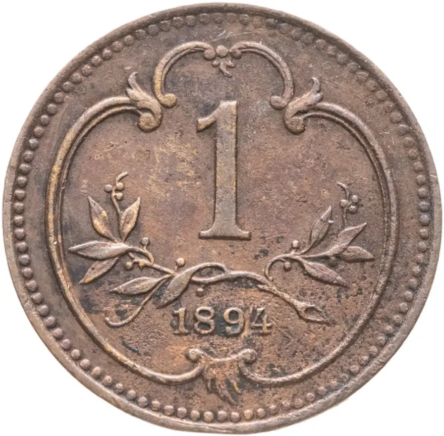 Австрия 1 геллер (heller) 1894, аверс
