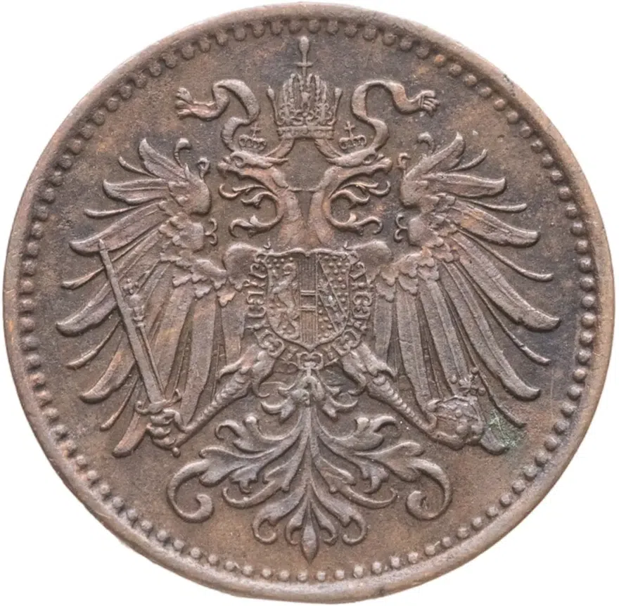 Австрия 1 геллер (heller) 1894, реверс