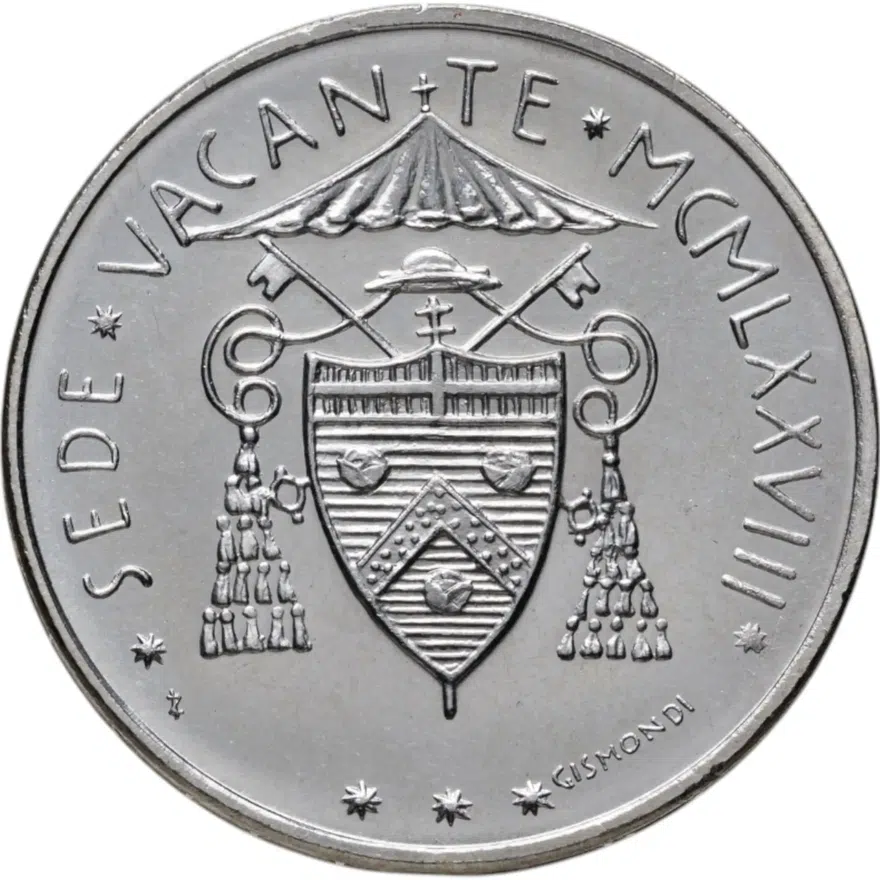 Ватикан 500 лир (lire) 1978 "Вакантный престол", реверс