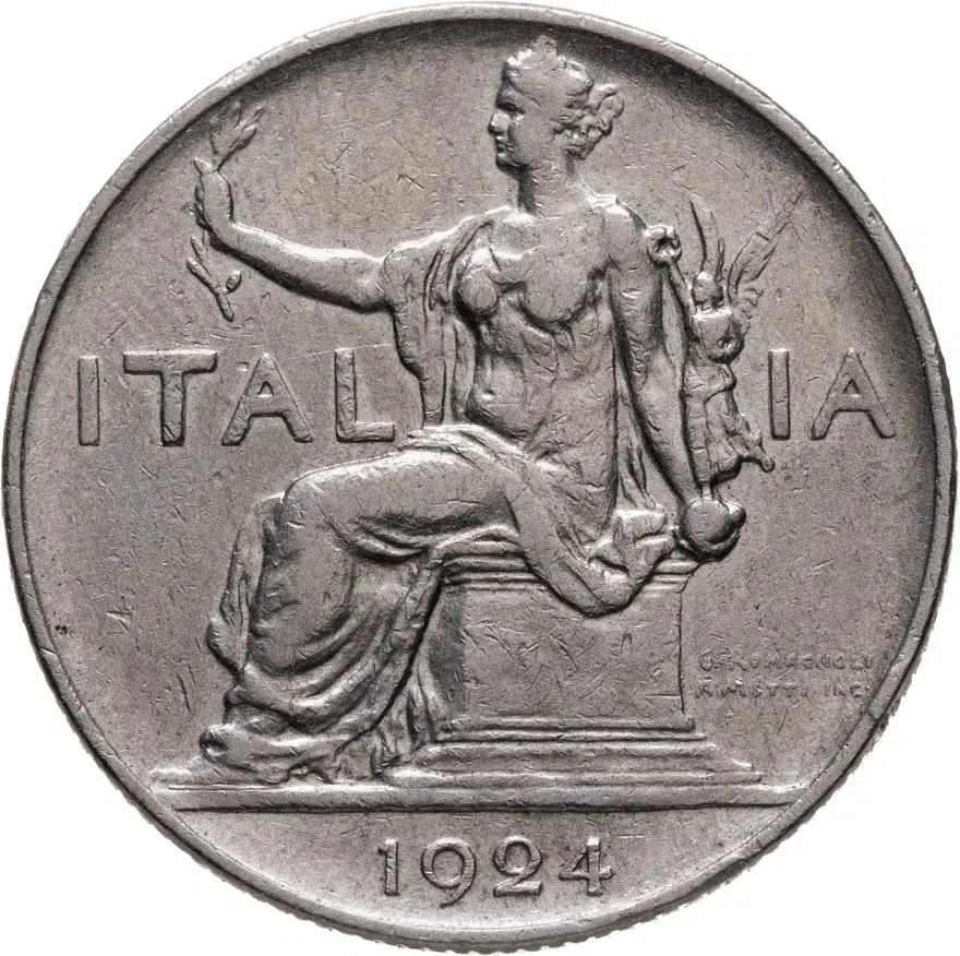 Италия 1 лира (lira) 1924