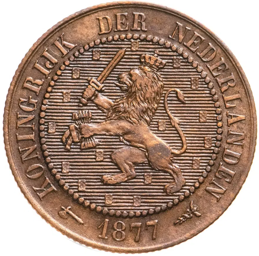 Нидерланды 2 1/2 цента (cent) 1877, реверс