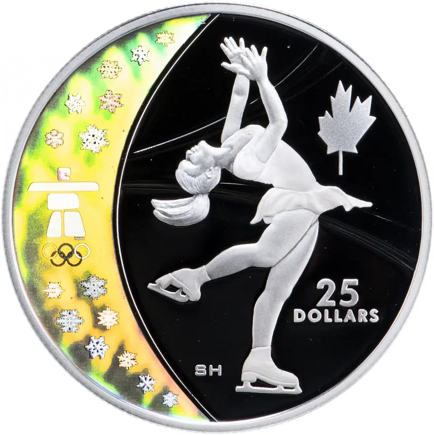 Канада 25 долларов (dollars) 2008  XXI зимние Олимпийские Игры, Ванкувер 2010 - Фигурное катание, в футляре