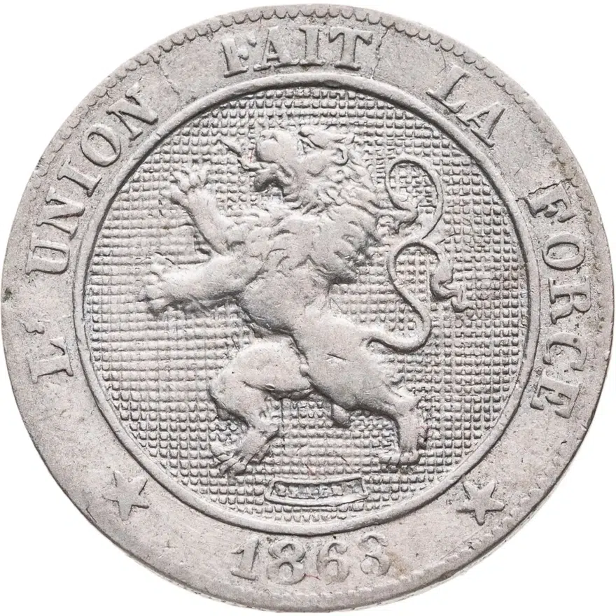 Бельгия 5 сантимов (centimes) 1863, реверс