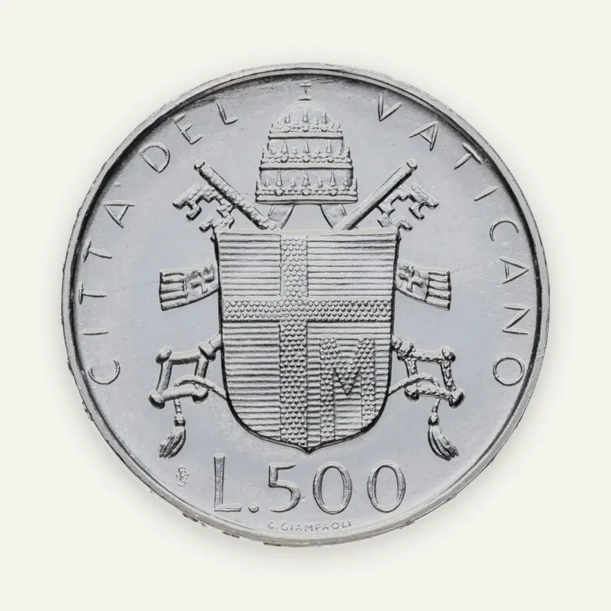 Ватикан 500 лир (lire) 1980, реверс