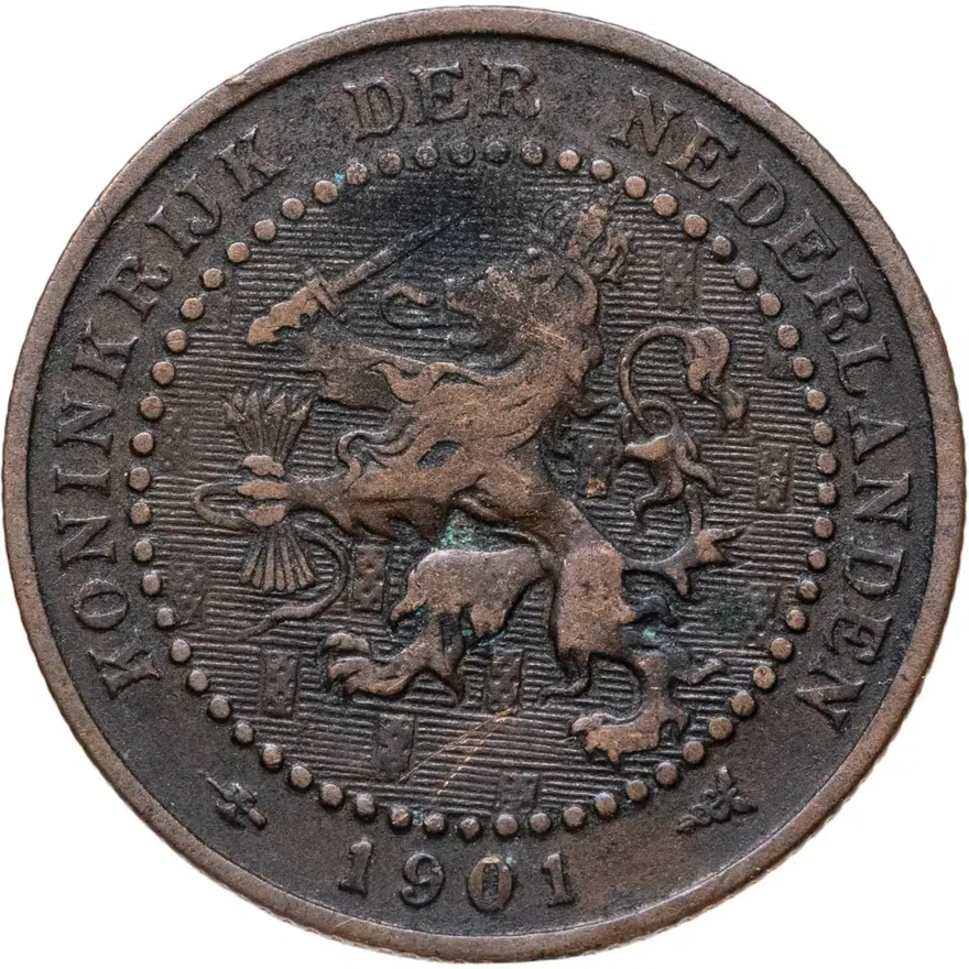 Нидерланды 1 цент (cent) 1901  KONINKRIJK DER NEDERLANDEN, реверс