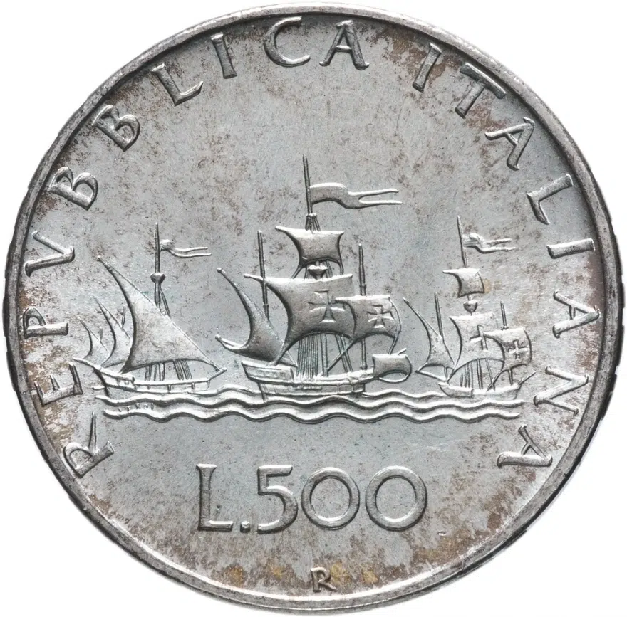 Италия 500 лир 1970, реверс