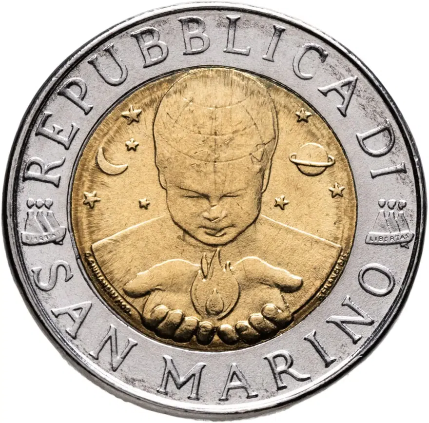 Сан-Марино 500 лир (lire) 1996 "Гегель", реверс