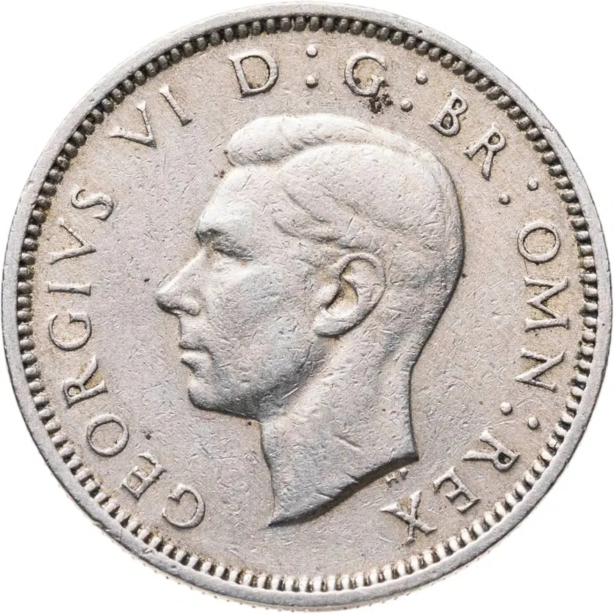 Великобритания 6 пенсов (pence) 1951, аверс