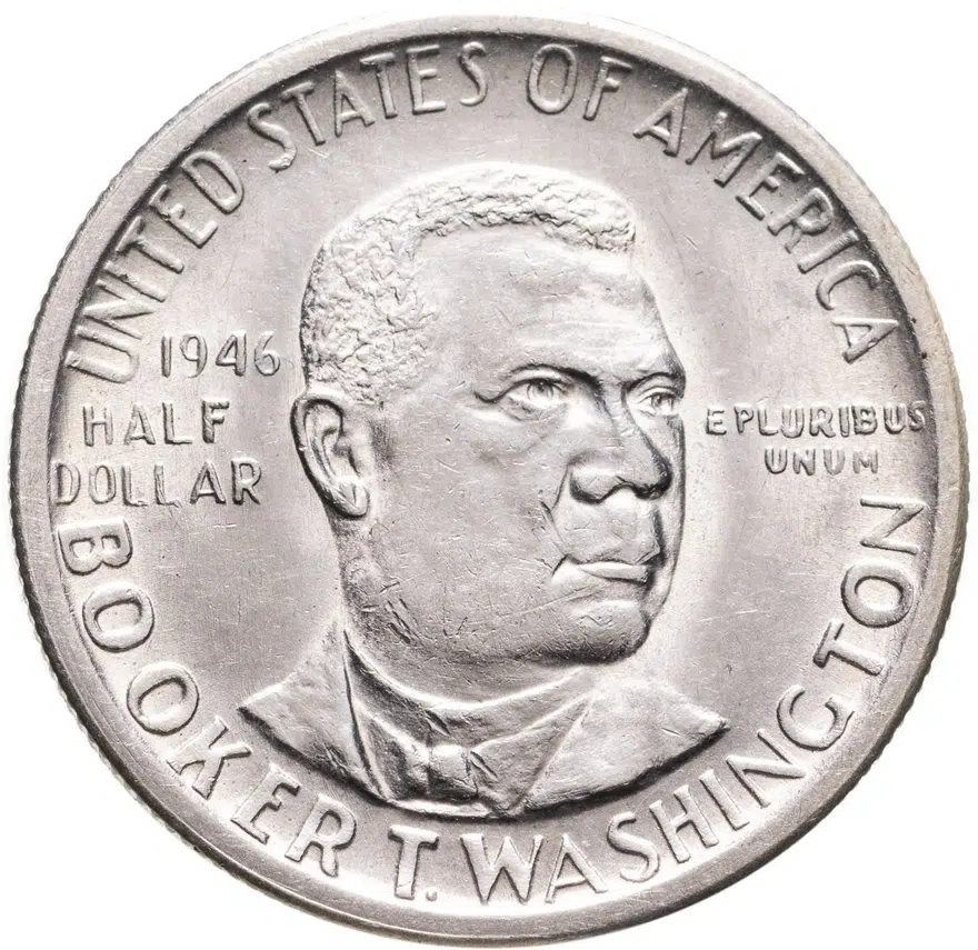 США 50 центов (1/2 доллара, half dollar) 1946 "Букер Талиафер Вашингтон - борец за права афроамериканцев" S