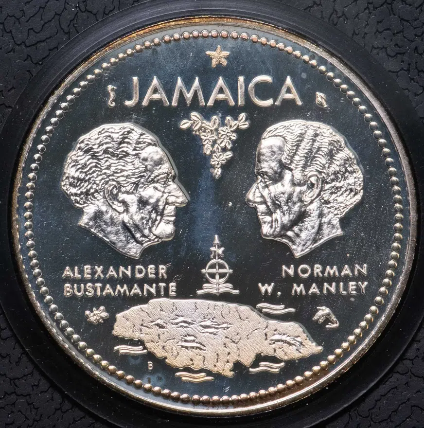 Ямайка 10 долларов (dollars) 1972 "10 лет независимости", аверс