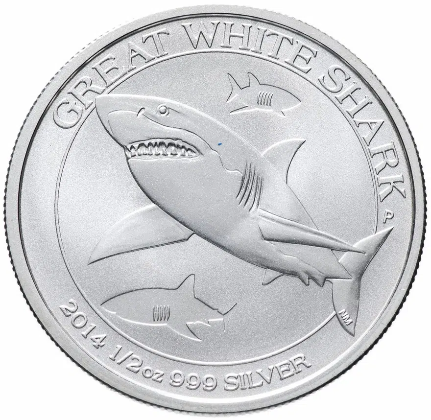 Австралия 50 центов (cents) 2014 "Белая акула", аверс