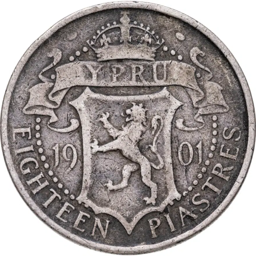 Кипр 18 пиастров (piastres) 1901