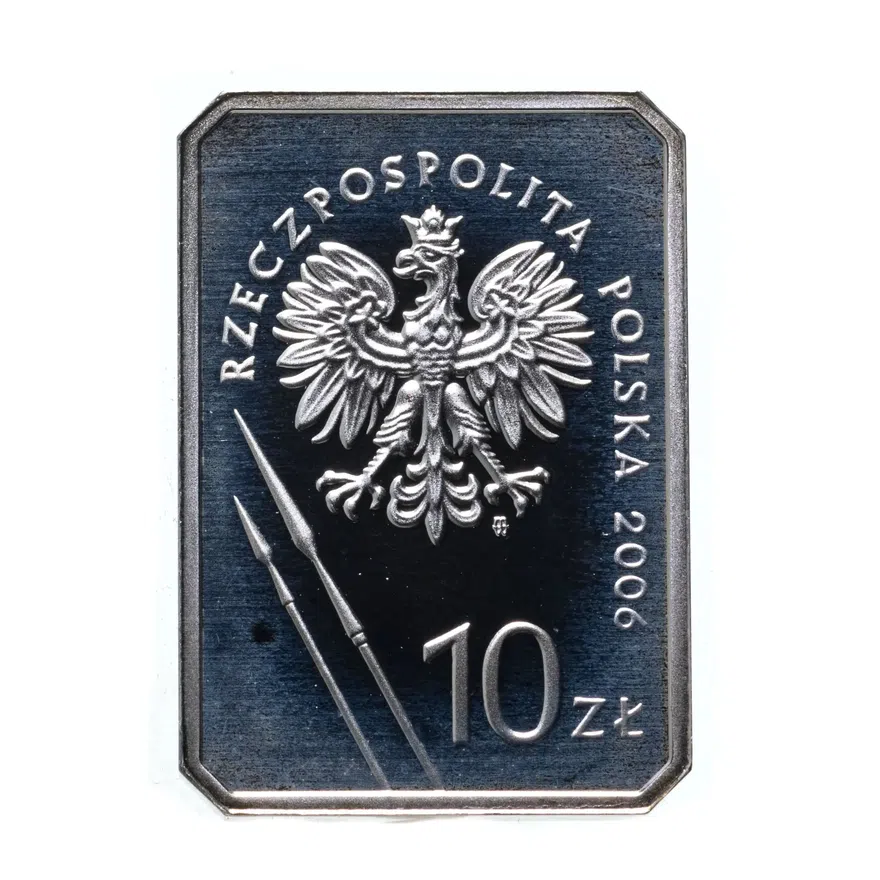 Польша 10 злотых (zlotych) 2006 "История польской кавалерии - всадник XV века" с сертификатом, реверс