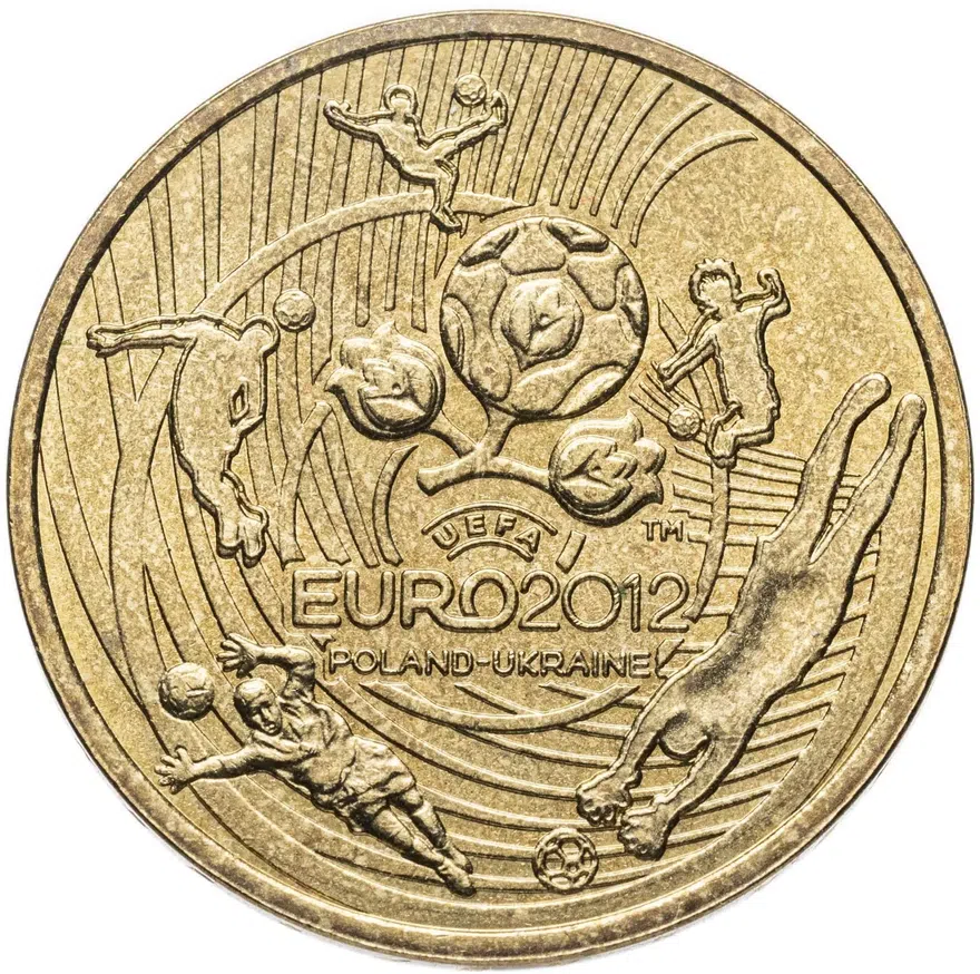 Польша 2 злотых (zlote) 2012 Чемпионат Европы по футболу 2012, аверс