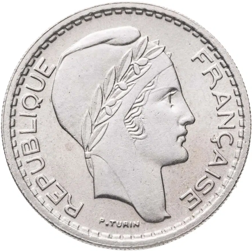 Франция 10 франков (francs) 1948   Без отметки монетного двора