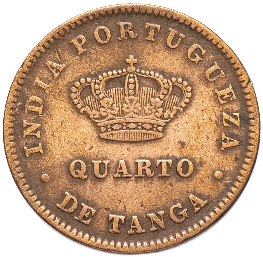 Индия (Португальская) 1/4 танга (tanga) 1886, реверс